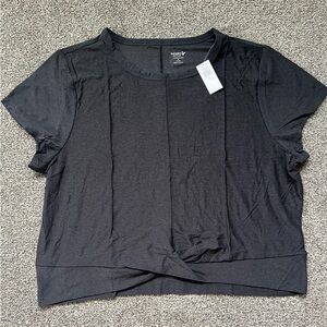 Old Navy Women’s Cloud Motion Twist-front T-Shirt XL in Black Jack NWT